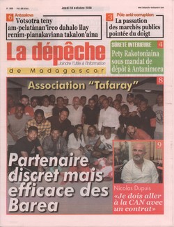 La Dépêche de Madagascar: No 0808; Mercredi 10 octobre 2018