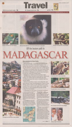 Off the beaten path in Madagascar: Deseret Morning News Travel supplement, Sunday November 25, 2007