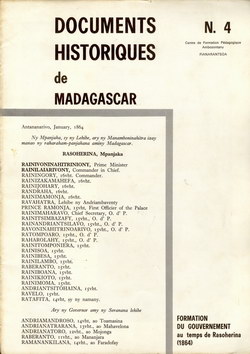 Documents Historiques de Madagascar: N. 4