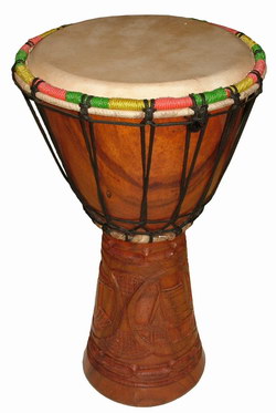 Djembe Drum: Carved Palisander Wood