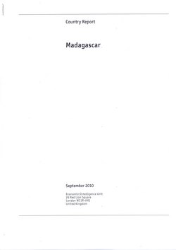 Country Report: Madagascar