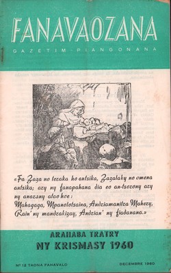 Fanavaozana: Gazetim-Piangonana: No. 12 Taona Fahavalo: Décembre 1960