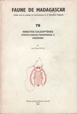 Faune de Madagascar: 79: Insectes Coléoptères: Staphylinidae Paederinae, II Paederini