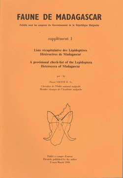 Faune de Madagascar: Supplément 1: Liste récapulative des Lépidoptères Hétérocères de Madagascar / A provisional check-list of the Lepidoptera Heterocera of Madagascar