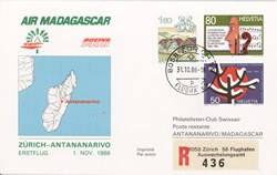 Air Madagascar Zürich–Antananarivo Erstflug 1 Nov 1986