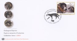 Endangered Species / Espèces Menacées d'Extinction / Gefährdete Arten: First Day Cover of the United Nations Postal Administration: Mongoose lemur (Eulemur mongoz)