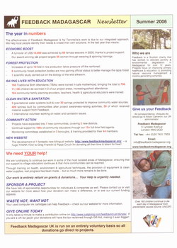 Feedback Madagascar Newsletter: Summer 2006