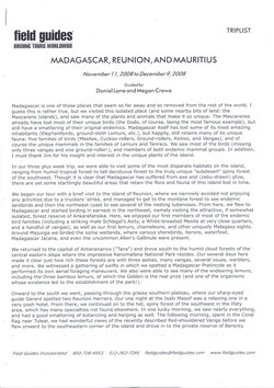 Field Guides Triplist: Madagascar, Mauritius & Reunion 2008: November 11, 2008 to December 9, 2008