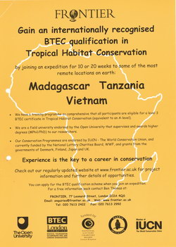 Gain an Internationally Recognised BTEC Qualification in Tropical Habitat Conservation