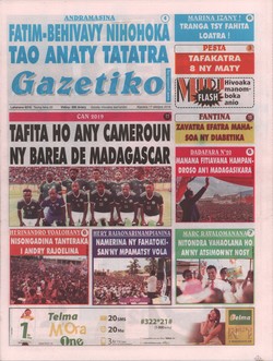 Gazetiko: No 6216; Alarobia 17 oktobra 2018