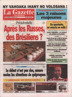 La Gazette de la Grande Île: No 4675; Mercredi 26 Septembre 2018