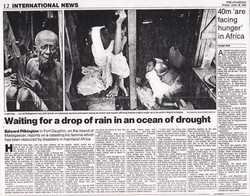 International News: Waiting for a drop of rain in an ocean of drought: The Guardian, Friday 26 June 1992