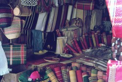 Raffia goods for sale, ny Zoma market: Antananarivo