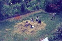 Children at play on the lawn of the old mission rest house: Antananarivo