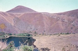 Crater lake and zebu cattle: Soavinandriana