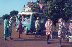 Heavily loaded taxi-brousse