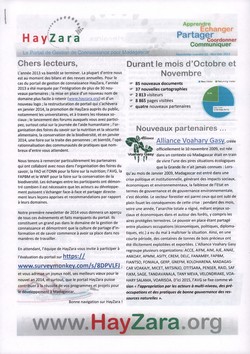 HayZara: Newsletter numéro 13 – Nov–Déc 2013