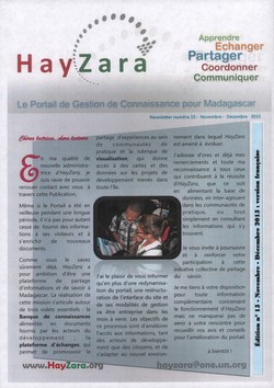 HayZara: Newsletter numéro 15 – Novembre–Décembre 2015