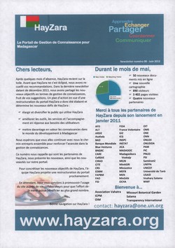 HayZara: Newsletter numéro 08 – Juin 2013