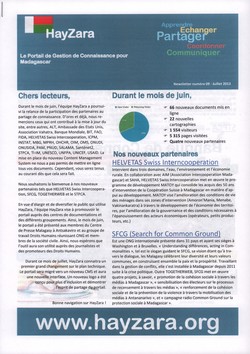 HayZara: Newsletter numéro 09 – Juillet 2013