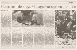 Gems Rush Destroys Madagascar's Green Paradise: The Independent Article (Friday 3 November 2006)