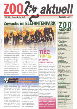 Zoo aktuell: Zoo Köln; Unsere Arche Noah; Ausgabe 1/2007