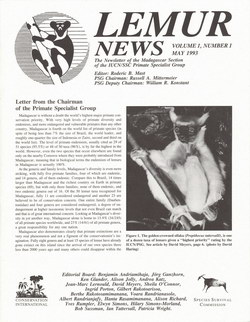 Lemur News: The Newsletter of the Madagascar Section of the IUCN/SSC Primate Specialist Group: Volume 1, Number 1: May 1993