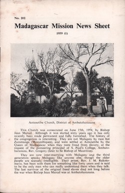 Madagascar Mission News Sheet: No. 202: 1959 (1)
