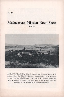 Madagascar Mission News Sheet: No. 232: 1966 (3)