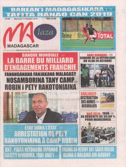 Madagascar Laza: No 4198; Mercredi 17 octobre 2018