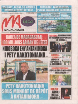 Madagascar Laza: No 4199; Jeudi 18 octobre 2018