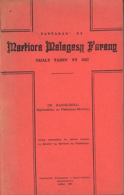 Tantaran'ny Martiora Malagasy Farany: Nijaly tamin'ny 1857