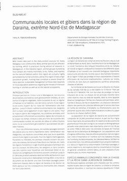 Communautés Locales et Gibiers dans la Région de Daraina, Extrême Nord-Est de Madagascar: [Bushmeat]