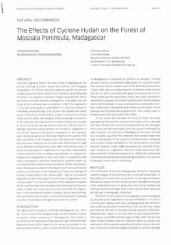 The Effects of Cyclone Hudah on the Forest of Masoala Peninsula, Madagascar: [Natural Disturbances]