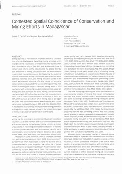 Contested Spatial Coincidence of Conservation and Mining Efforts in Madagascar: [Mining]