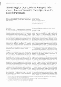 Three Flying Fox (Pteropodidae: Pteropus rufus) Roosts, Three Conservation Challenges in Southeastern Madagascar