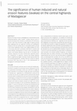 The Significance of Human Induced and Natural Erosion Features (Lavakas) on the Central Highlands of Madagascar