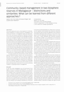 Community-based Management in two Biosphere Reserves in Madagascar – Distinctions and Similarities