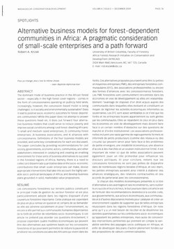 Alternative Business Models for Forest-dependent Communities in Africa: A Pragmatic Consideration of Small-scale Enterprises and a Path Forward