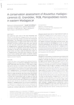 A conservation assessment of Rousettus madagascariensis (G. Grandidier, 1928, Pteropodidae) roosts in eastern Madagascar