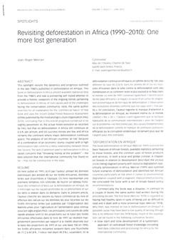 Revisiting deforestation in Africa (1990–2010): One more lost generation