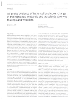 Air photo evidence of historical land cover change in the highlands: Wetlands and grasslands give way to crops and woodlots