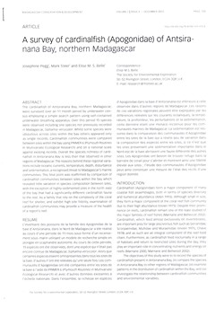 A survey of cardinalfish (Apogonidae) of Antsiranana Bay, northern Madagascar