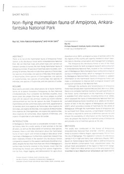 Non-flying mammalian fauna of Ampijoroa, Ankarafantsika National Park