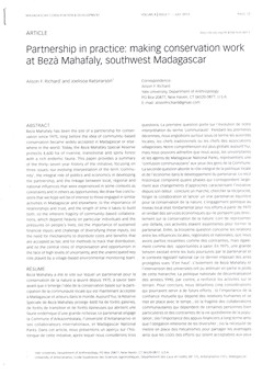 Partnership in practice: making conservation work at Bezà Mahafaly, southwest Madagascar
