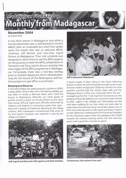 Monthly from Madagascar: Madagascar Fauna Group: November 2004: Volume 1, Issue 4
