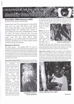 Monthly from Madagascar: Madagascar Fauna Group: December 2004 / January 2005: Volume 2, Issue 1