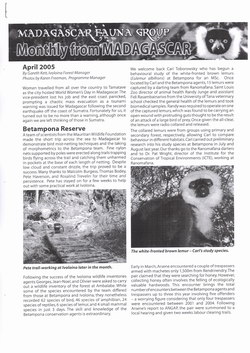 Monthly from Madagascar: Madagascar Fauna Group: April 2005: Volume 2, Issue 4