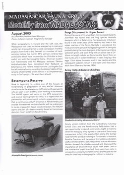 Monthly from Madagascar: Madagascar Fauna Group: August 2005: Volume 2, Issue 7