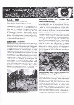 Monthly from Madagascar: Madagascar Fauna Group: October 2005: Volume 2, Issue 9